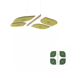  Floracoustic pillangó alakú, függő hangszigetelő panel - Sötétzöld-olajzöld