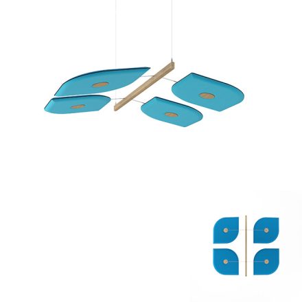 Floracoustic pillangó alakú, függő hangszigetelő panel - Kék-türkiz