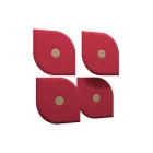 Floracoustic fali hangszigetelő panel - Krémfehér-Piros