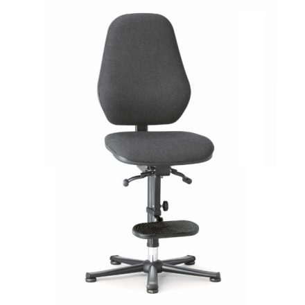 Bimos Basic ESD 3 fix talpas, magasított munkaszék - Szinkron mechanika - Fekete szövet