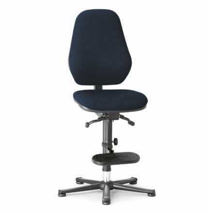 Bimos Basic ESD 3 fix talpas, magasított munkaszék - Szinkron mechanika - Kék szövet
