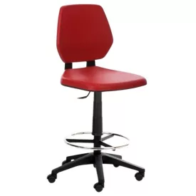 Biofit görgős, magasított  laborszék - Piros