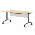 Classic összecsukható asztal 1800 mm széles lappal, 750 mm-es fekete lábbal + takarópanel + polc