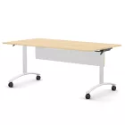 Classic összecsukható asztal 1800 mm széles lappal, 750 mm-es fehér lábbal + takarópanel + polc