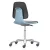 Bimos Labsit 2 görgős laborszék - kék, alumínium lábcsillag, szövet ülőlap
