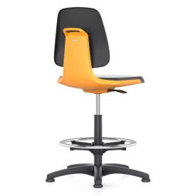   Bimos Labsit 3 fix talpas, magasított laborszék - narancs, műanyag lábcsillag, poliuretán ülőlap