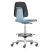Bimos Labsit 4 görgős, magasított laborszék - kék, alumínium lábcsillag, műbőr ülőlap