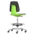 Bimos Labsit 4 görgős, magasított laborszék - zöld, alumínium lábcsillag, poliuretán ülőlap