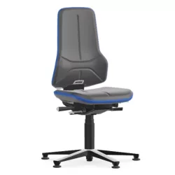   Bimos Neon 1 fix talpas munkaszék - szinkronmechanika, szürke műbőr párnázat, kék