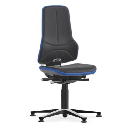 Bimos Neon 1 fix talpas munkaszék - szinkronmechanika, szürke supertec párnázat, kék