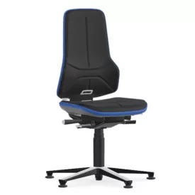  Bimos Neon 1 fix talpas munkaszék - szinkronmechanika, fekete szövet párnázat, kék