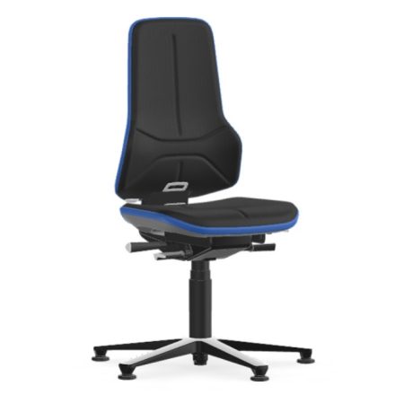 Bimos Neon 1 fix talpas munkaszék - szinkronmechanika, fekete szövet párnázat, kék