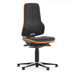   Bimos Neon 1 fix talpas munkaszék - szinkronmechanika, fekete supertec párnázat, narancs