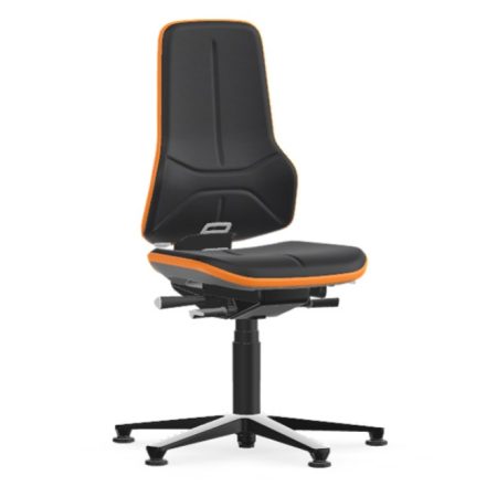 Bimos Neon 1 fix talpas munkaszék - szinkronmechanika, fekete supertec párnázat, narancs