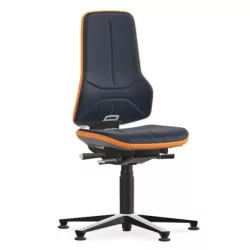   Bimos Neon 1 fix talpas munkaszék - szinkronmechanika, kék supertec párnázat, narancs