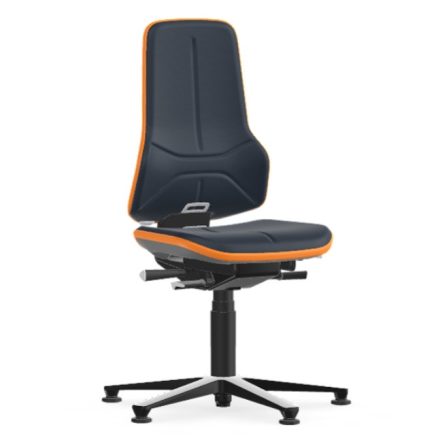 Bimos Neon 1 fix talpas munkaszék - szinkronmechanika, kék supertec párnázat, narancs