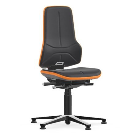 Bimos Neon 1 fix talpas munkaszék - szinkronmechanika, szürke supertec párnázat, narancs
