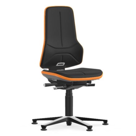 Bimos Neon 1 fix talpas munkaszék - szinkronmechanika, fekete szövet párnázat, narancs