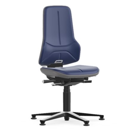 Bimos Neon 1 fix talpas munkaszék - szinkronmechanika, kék műbőr párnázat, szürke