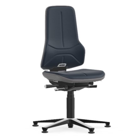 Bimos Neon 1 fix talpas munkaszék - szinkronmechanika, kék supertec párnázat, szürke