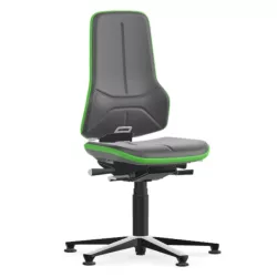   Bimos Neon 1 fix talpas munkaszék - szinkronmechanika, szürke műbőr párnázat, zöld