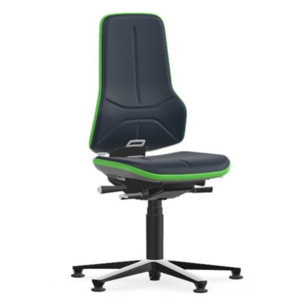 Bimos Neon 1 fix talpas munkaszék - szinkronmechanika, kék supertec párnázat, zöld