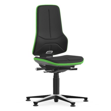 Bimos Neon 1 fix talpas munkaszék - szinkronmechanika, fekete szövet párnázat, zöld