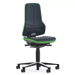   Bimos Neon 2 görgős munkaszék - állandó érintkezésű, kék supertec párnázat, zöld
