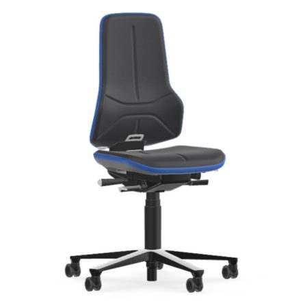Bimos Neon 2 görgős munkaszék - szinkronmechanika, szürke supertec párnázat, kék
