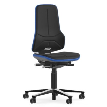 Bimos Neon 2 görgős munkaszék - szinkronmechanika, fekete szövet párnázat, kék