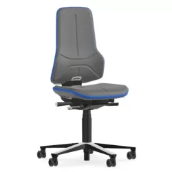   Bimos Neon 2 görgős munkaszék - szinkronmechanika, szürke szövet párnázat, kék