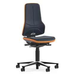   Bimos Neon 2 görgős munkaszék - szinkronmechanika, kék supertec párnázat, narancs