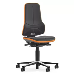   Bimos Neon 2 görgős munkaszék - szinkronmechanika, szürke supertec párnázat, narancs