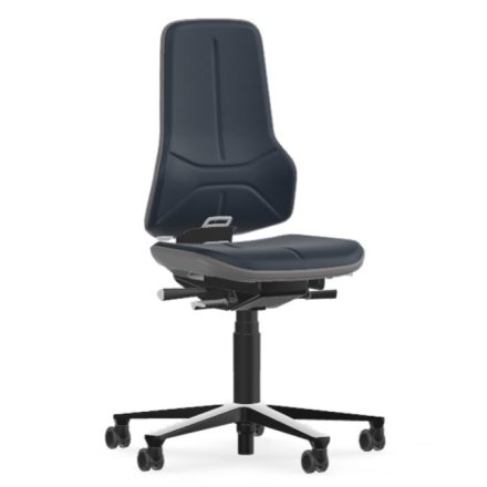 Bimos Neon 2 görgős munkaszék - szinkronmechanika, kék supertec párnázat, szürke
