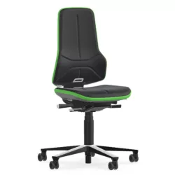  Bimos Neon 2 görgős munkaszék - szinkronmechanika, fekete supertec párnázat, zöld