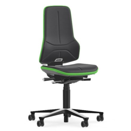 Bimos Neon 2 görgős munkaszék - szinkronmechanika, szürke supertec párnázat, zöld