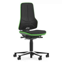   Bimos Neon 2 görgős munkaszék - szinkronmechanika, fekete szövet párnázat, zöld