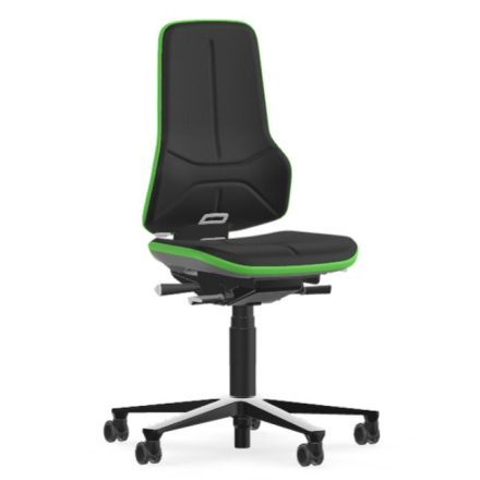 Bimos Neon 2 görgős munkaszék - szinkronmechanika, fekete szövet párnázat, zöld