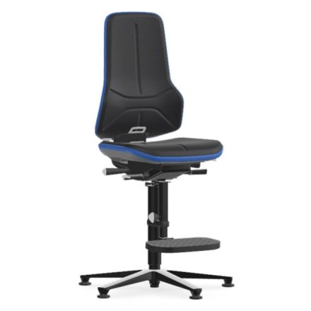 Bimos Neon 3 fix talpas, magasított szék - állandó érintkezésű, fekete supertec párnázat, kék