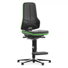   Bimos Neon 3 fix talpas, magasított szék - állandó érintkezésű, fekete műbőr párnázat, zöld