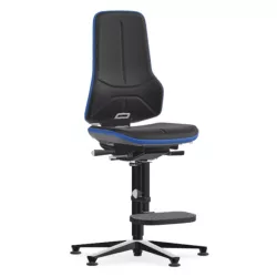   Bimos Neon 3 fix talpas, magasított szék - szinkronmechanika, fekete supertec párnázat, kék