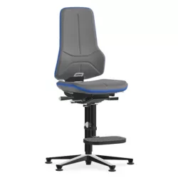   Bimos Neon 3 fix talpas, magasított szék - szinkronmechanika, szürke szövet párnázat, kék