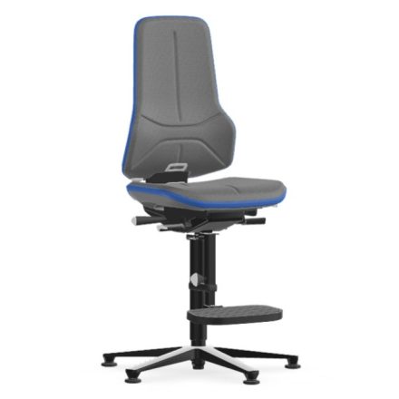 Bimos Neon 3 fix talpas, magasított szék - szinkronmechanika, szürke szövet párnázat, kék