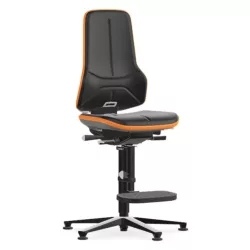   Bimos Neon 3 fix talpas, magasított szék - szinkronmechanika, fekete műbőr párnázat, narancs