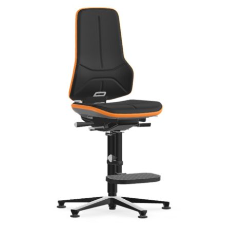 Bimos Neon 3 fix talpas, magasított szék - szinkronmechanika, fekete szövet párnázat, narancs