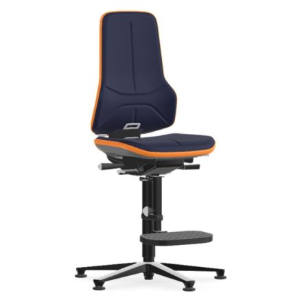 Bimos Neon 3 fix talpas, magasított szék - szinkronmechanika, kék szövet párnázat, narancs