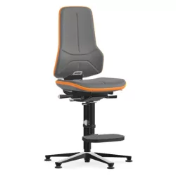   Bimos Neon 3 fix talpas, magasított szék - szinkronmechanika, szürke szövet párnázat, narancs