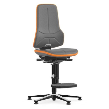 Bimos Neon 3 fix talpas, magasított szék - szinkronmechanika, szürke szövet párnázat, narancs