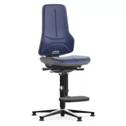   Bimos Neon 3 fix talpas, magasított szék - szinkronmechanika, kék műbőr párnázat, szürke