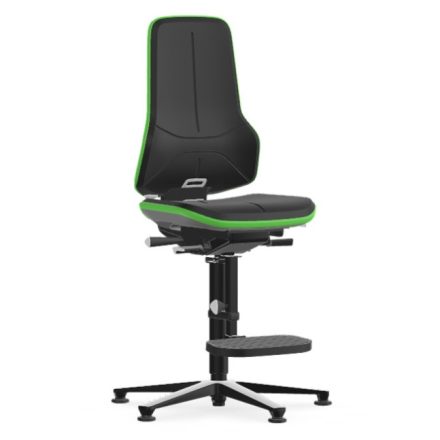 Bimos Neon 3 fix talpas, magasított szék - szinkronmechanika, fekete poliuretán párnázat, zöld